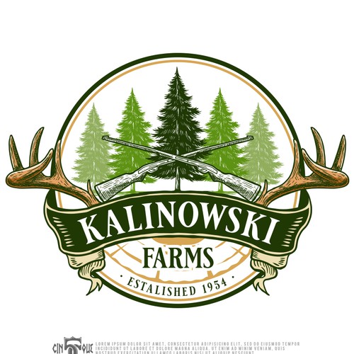 Fir tree logo with the title 'Kalinowski Farms'