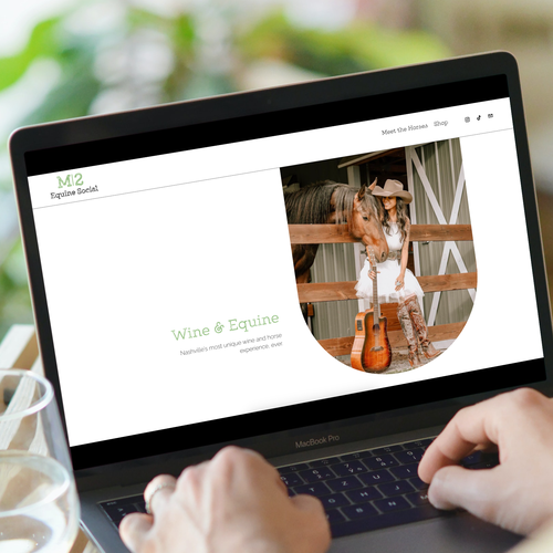 Horse design with the title 'Sipping With the Horses With Equine Social'