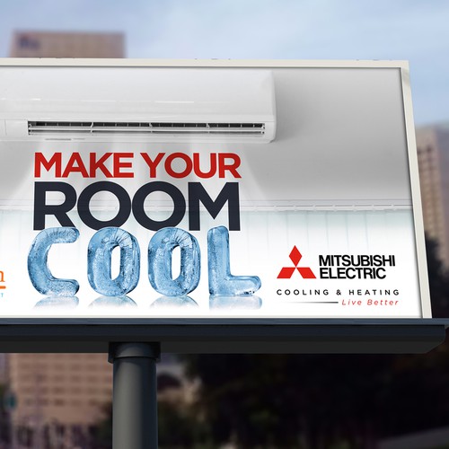 Air conditioning design with the title 'A creative billboard to sell HVAC units.'