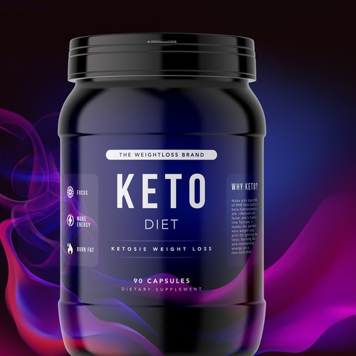 Keto packaging with the title 'Package Design for Dietary Supplement'