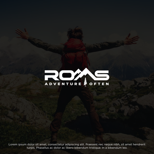 Text design with the title 'Bold text logo for ROAS Adventure Often'