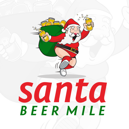 Santa Claus logo with the title 'Santa Beer Mile Logo'