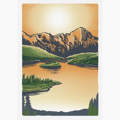 Lake artwork with the title 'Monashee Music Festival '