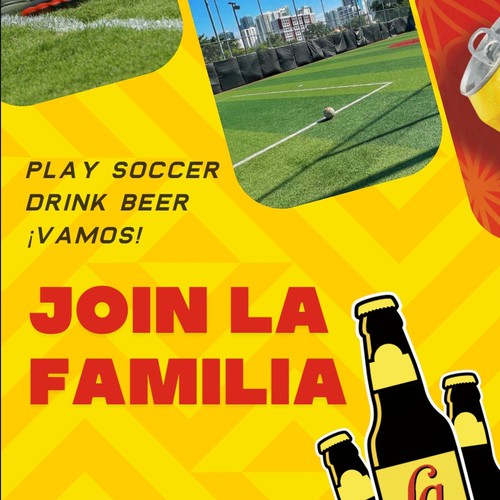 Exciting design with the title 'Banner ad concept design for beer × soccer'