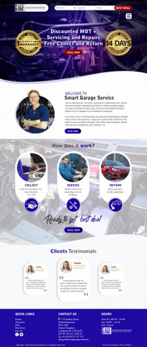 Automotive website with the title 'Web Page design'