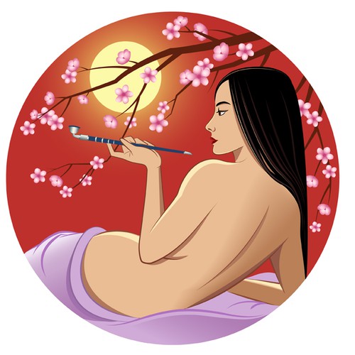 Beautiful artwork with the title 'Digital Painting for a high end cannabis infused chocolate and coffee products'