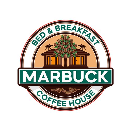 Hotel brand with the title 'Marbucks Coffee House and Bed & Breakfast'