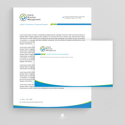 Envelope design with the title 'Island Practice Management Letterhead and Envelope Design'