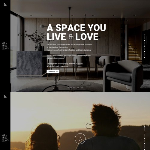 Architecture website with the title 'Mr & Mrs Elias - Apartment Renovations'