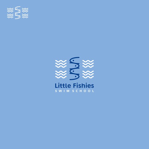 Swimming logo with the title 'Fun logo for startup swim school.'