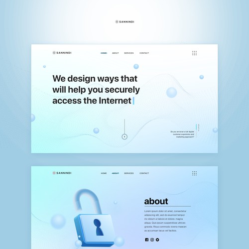 Security website with the title 'Design a business page for a progressive cyber security consultancy'