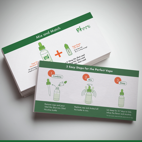 Insert design with the title 'Product description and instruction graphic'