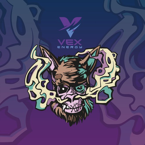 Gorilla design with the title 'Spooky Energy Drink Illustration'