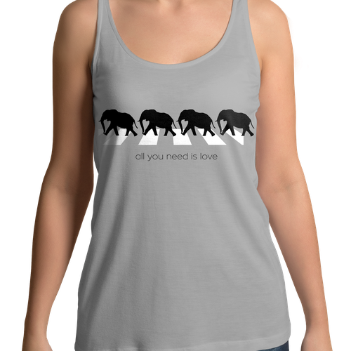 Elephant t-shirt with the title 'Simple Minimal T-shirt Design to help save elephants'