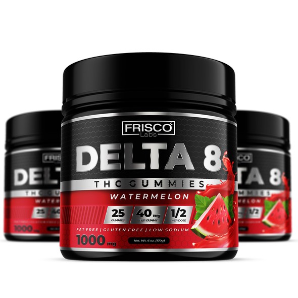 Whey packaging with the title 'DELTA 8 " THC Gummy Bears "'