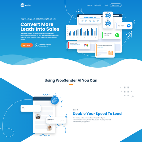 Unique website with the title 'Attractive landing page for marketing automation tool'