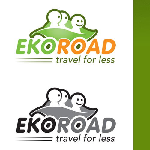 Green logo with the title 'Car pooling website needs an efficient logo'