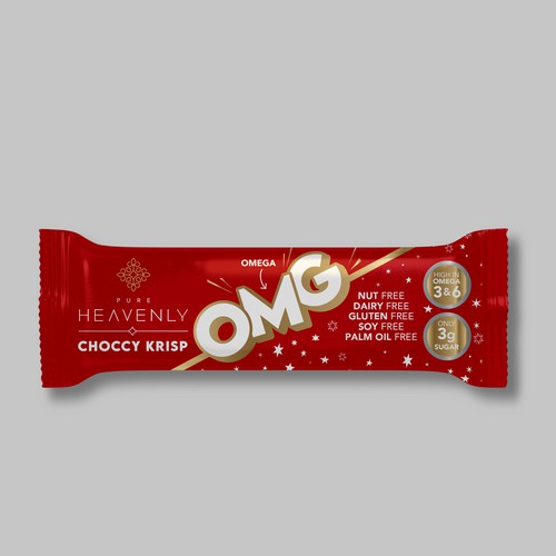Protein bar packaging with the title 'Healthy Snack Bar'