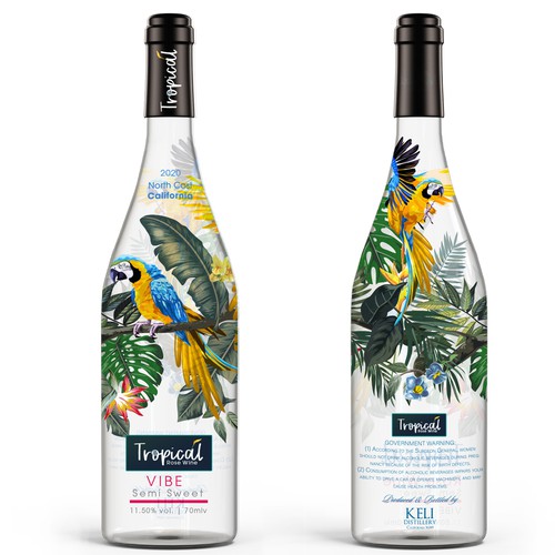 Tropical label with the title 'Wine Bottle label'