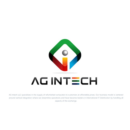 High-tech brand with the title 'Creative and Bold Logo Concept for AG Intech'