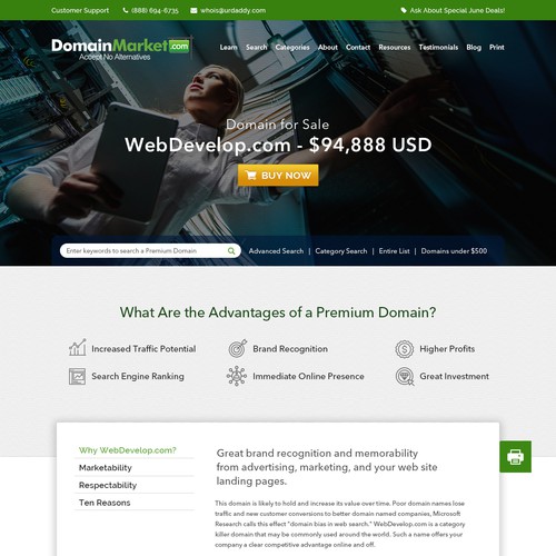 Font design with the title 'Domain Market'