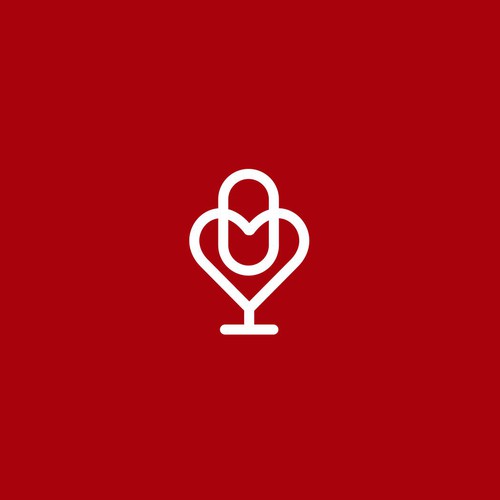 Healthcare logo with the title 'Heartbeat podcast'