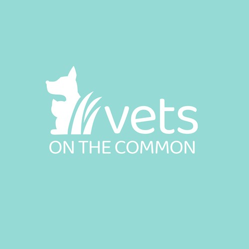 Veterinary brand with the title 'Pastel Blue & White Logo for Vet Clinic'