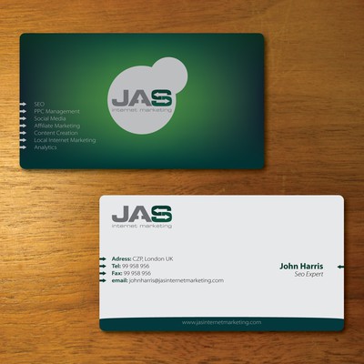 Business Card for JAS Internet Marketing