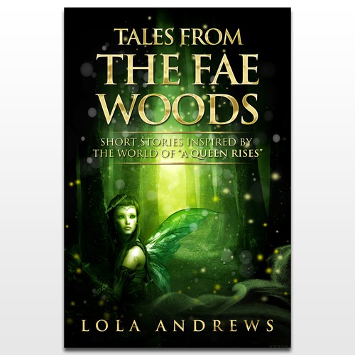 Fairy tale book cover with the title 'eBook cover for fantasy short story collection (dark fairytales feel)'