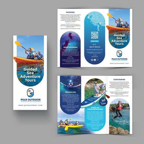 Holiday design with the title 'Pula Outdoor brochure'