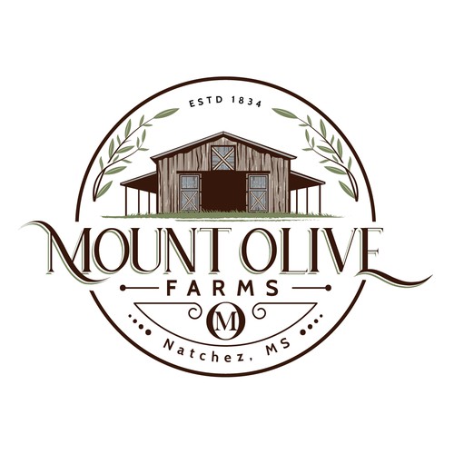 Olive logo with the title 'Mount Olive Farms'
