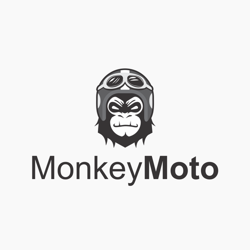 Biker design with the title 'Cool logo for Monkey and Motorcycle'