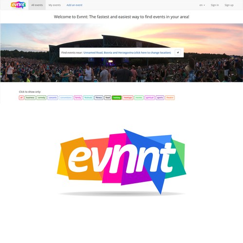 Event logo with the title 'Logo for "evnnt.com "'