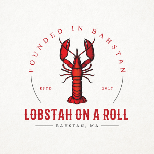 Roll design with the title 'Lobstah On A Roll - Rebrand for restaurant'