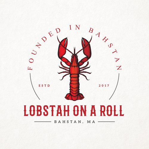 Lobster logo with the title 'Lobstah On A Roll - Rebrand for restaurant'