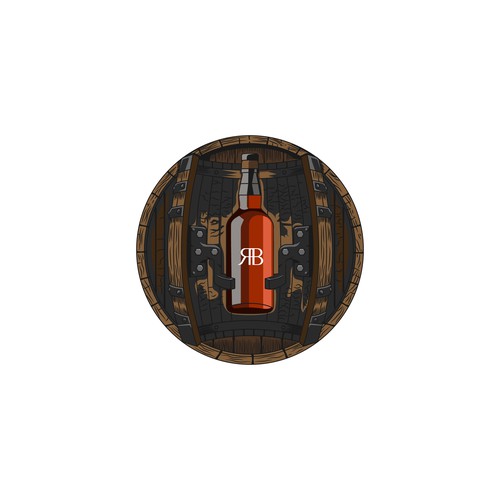 Whiskey bottle logo with the title 'Resting Barrels'