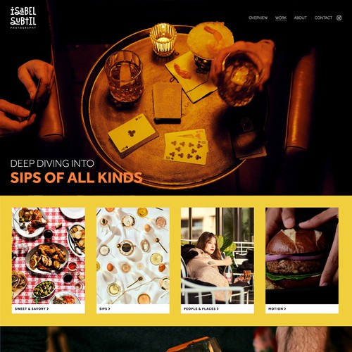 Photographer design with the title 'Isabel Subtil Photography'