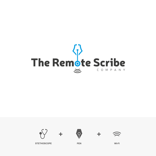 Hospital logo with the title 'Logo The Remote Scribe Company'