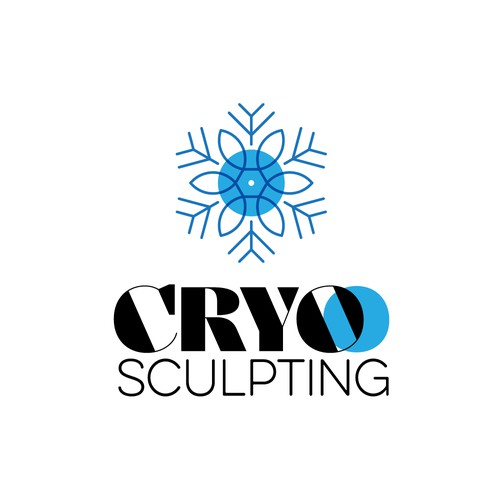 Snowflake logo with the title 'Logo design . CRYO sculpting'
