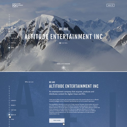 Media website with the title 'Website for Altitude Entertainment'