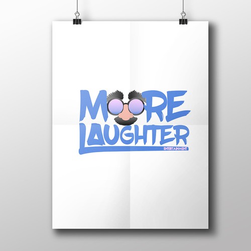 Comedy logo with the title 'logo concept for moore laughter entertainment'