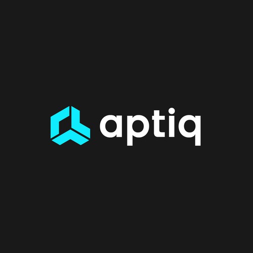 Cyan design with the title 'Winning Logo Design for aptiq'