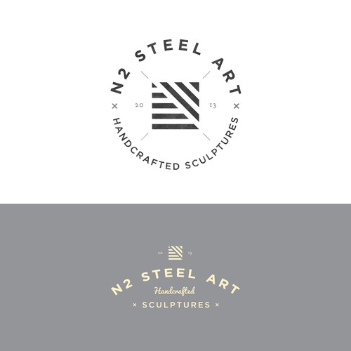 Steel design with the title 'n2 steel art needs a logo'