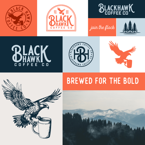 Wander design with the title 'Blackhawk Coffee Co. Logo + Brand Identity'