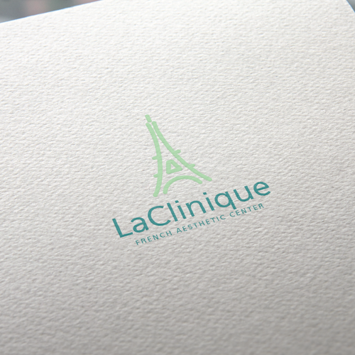 Clean and simple logo with the title 'minimal Eiffel tower logo concept.'