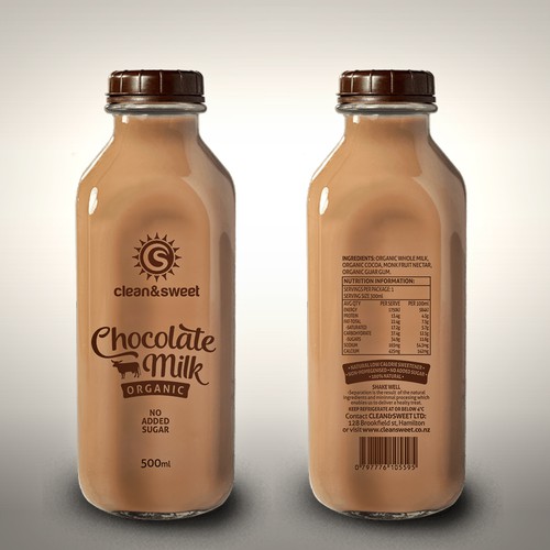 Milk label with the title 'Chocolate Milk label'