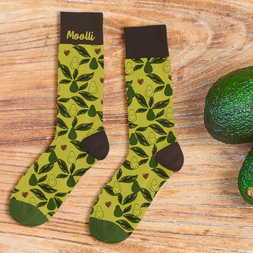 Clothes design with the title 'Avocado and socks'