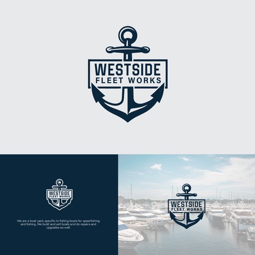 Marine logo with the title 'Marine style logo for boating company'
