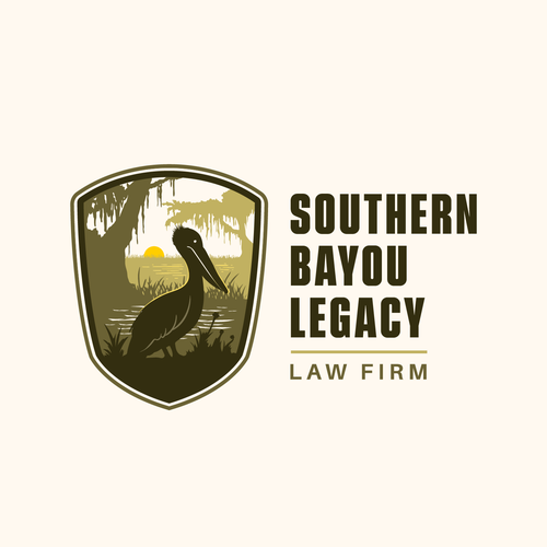 Southern design with the title 'Illustrative logo design for a law firm in Louisiana'