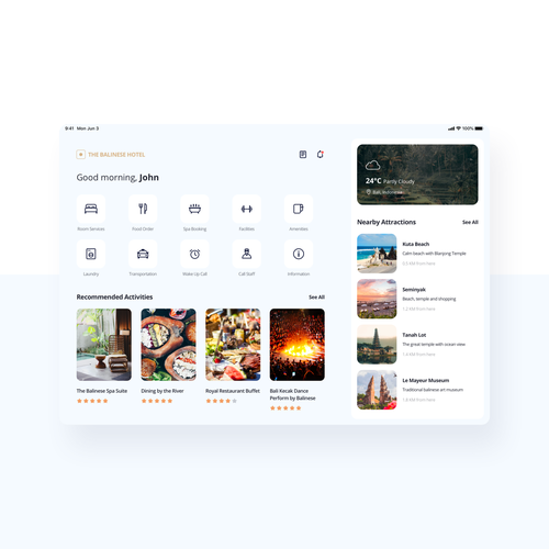 Leisure design with the title 'Hotel Guests Dashboard'